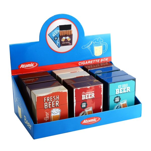 Box Sprung-Deckel 25er-Box Bier Zigarettenbox Vollfarbig Zigarettenetui